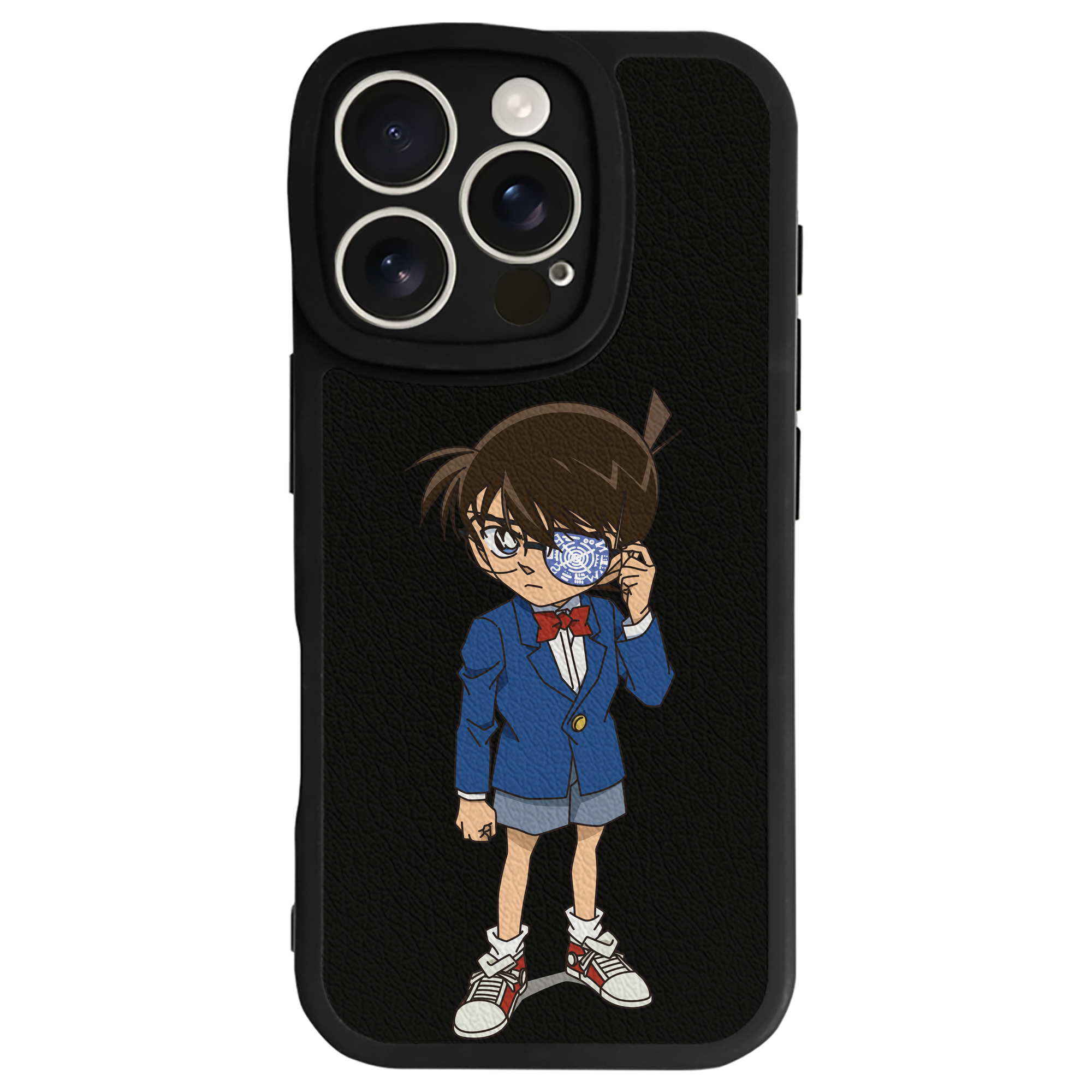 （画像用） 名探偵コナン 江戸川 コナン Detective Conan Conan Edogawa 【iPhone 16シリーズ対応】シリコンスマホケース（レザー調） 材質：シリコン